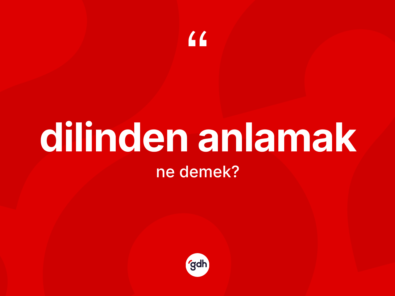 Dilinden anlamak ne demek? Dilinden anlamak sözünün sözlük anlamı nedir?