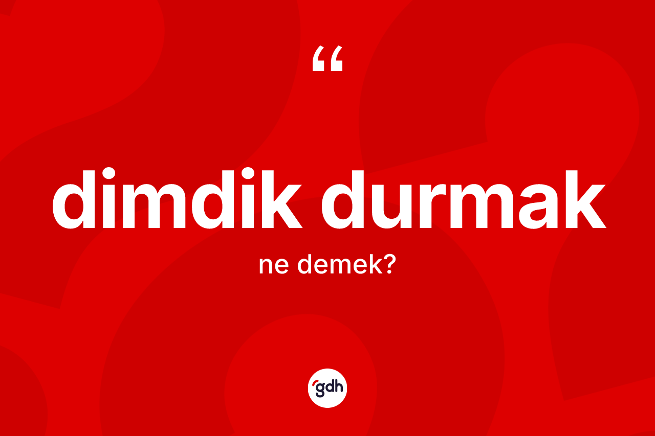 Dimdik durmak sözü ne demektir? Dimdik durmak ifadesinin TDK'ya göre açıklaması nedir?