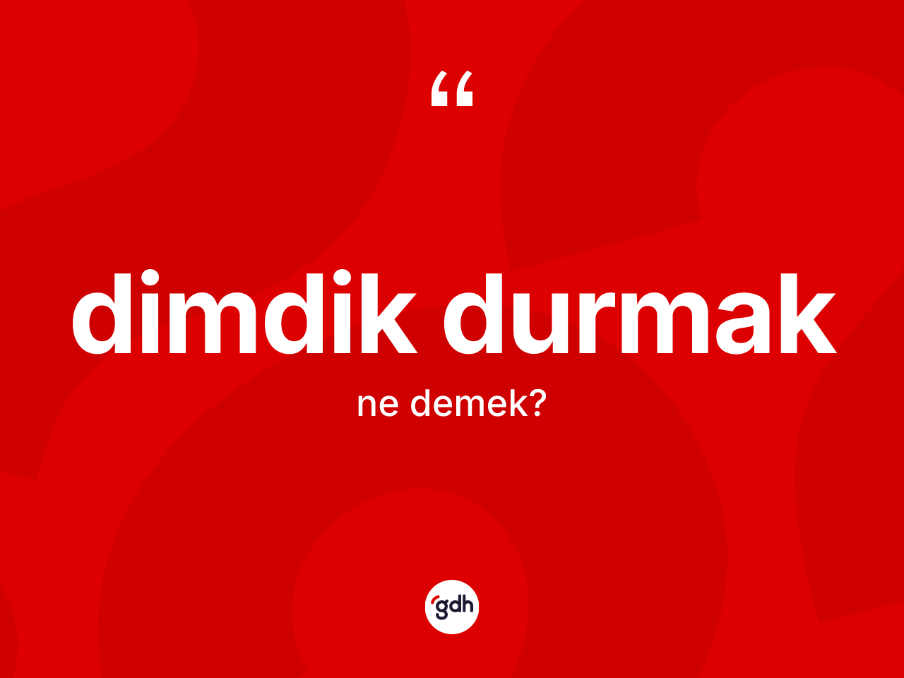 Dimdik durmak sözü ne demektir? Dimdik durmak ifadesinin TDK'ya göre açıklaması nedir?