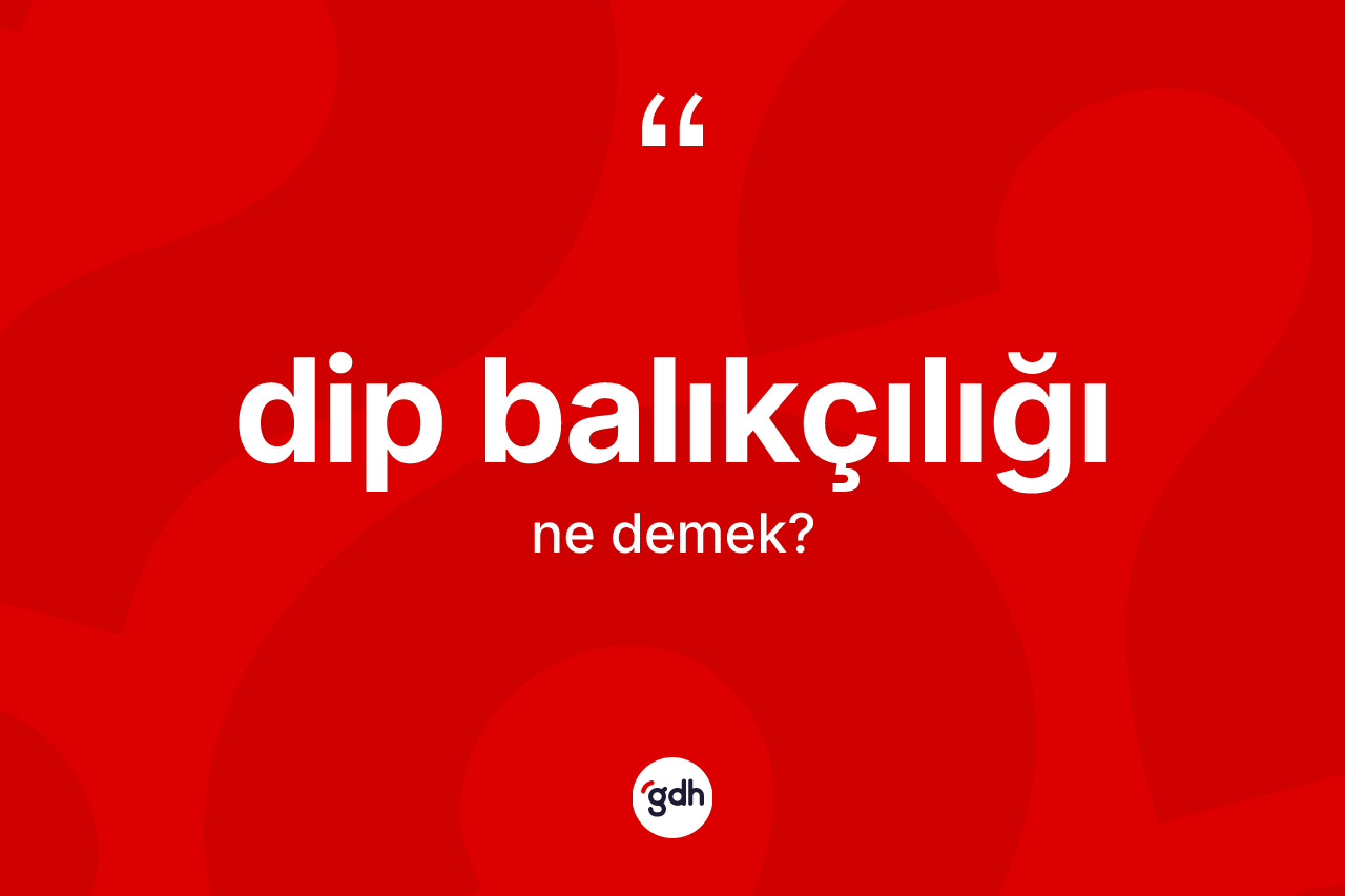 Dip balıkçılığı kelimesinin tanımı nedir? Dip balıkçılığı kelimesinin kaç farklı anlamı var?