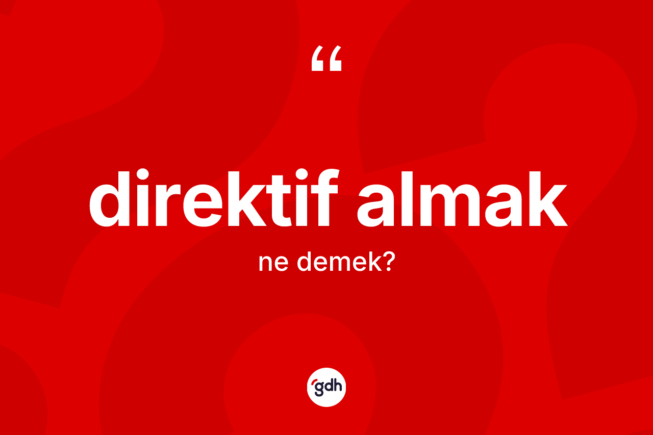 Direktif almak ne demek? Direktif almak ifadesinin sözlük anlamı nedir?