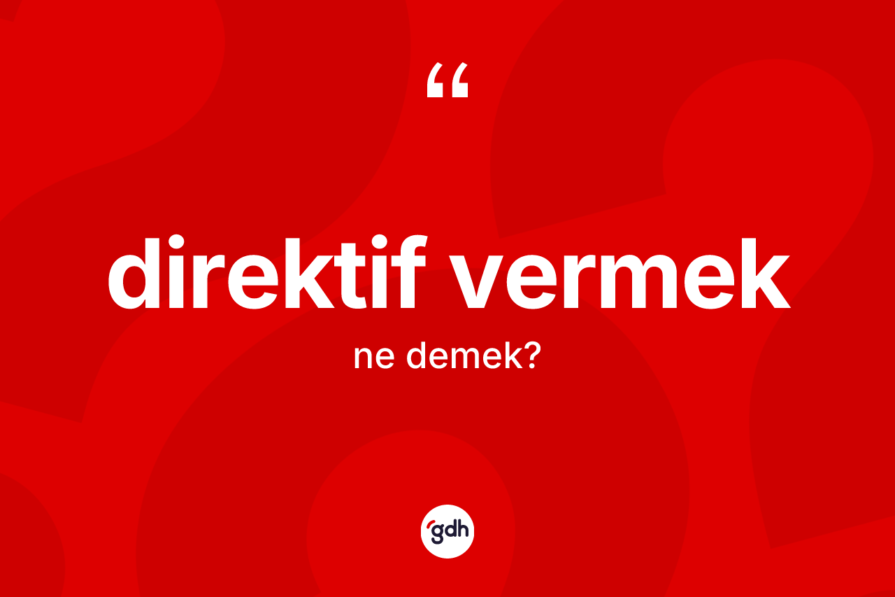 Direktif vermek ne demektir?
