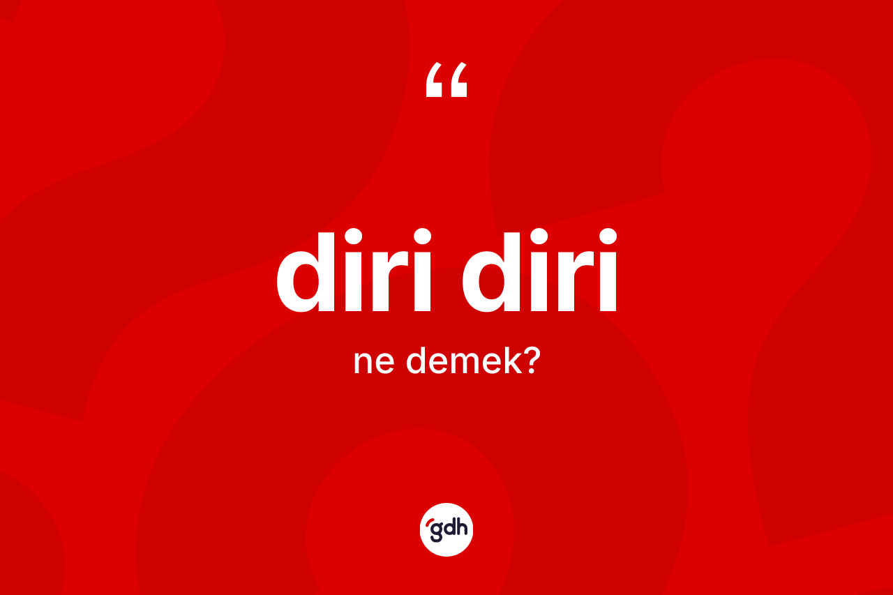 Diri diri kelimesinin sözlükteki tanımı nedir? Diri dirinin halk arasındaki kullanımı nasıldır?