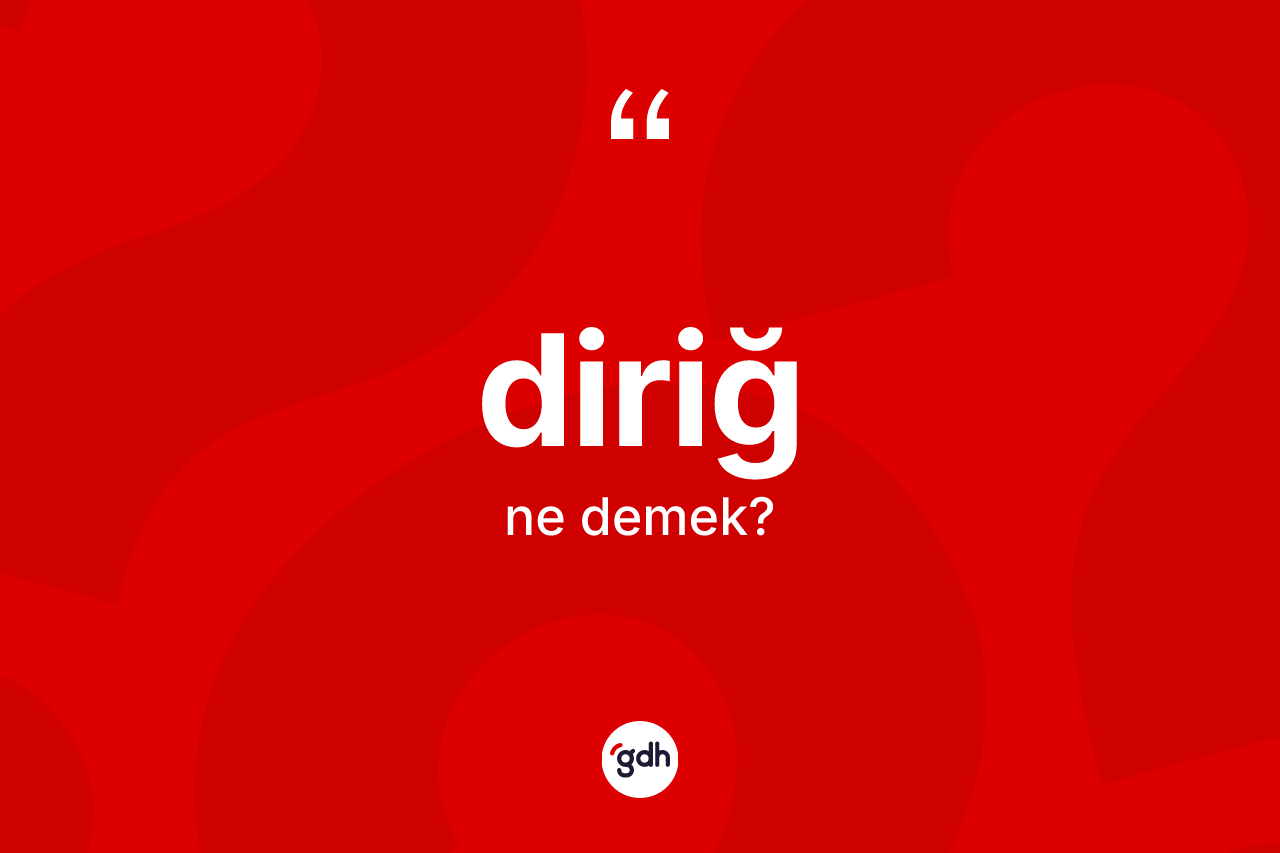 Diriğ kelimesi nedir? Diriğin TDK'ya göre anlamı nedir?