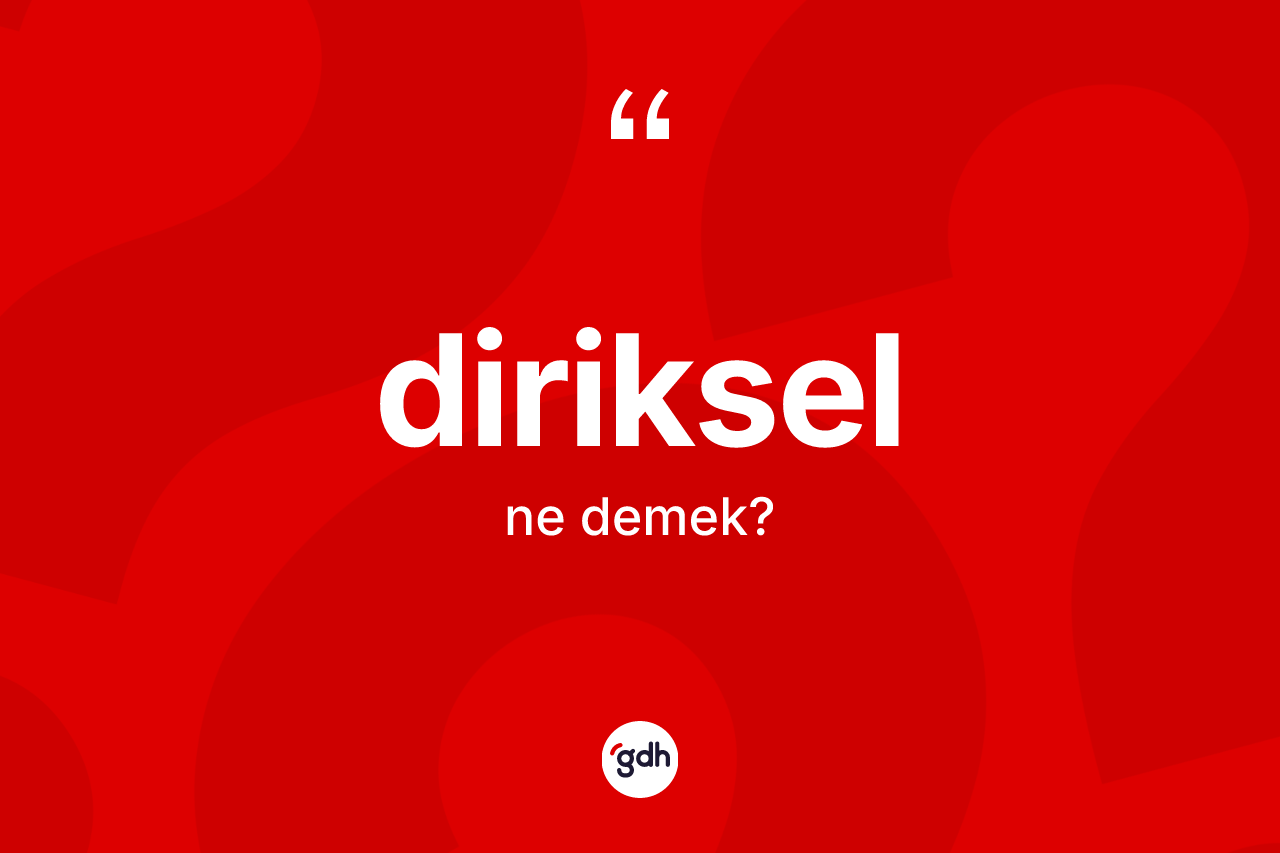Diriksel kelimesi ne demek? Dirikselin kısaca tanımı nedir?