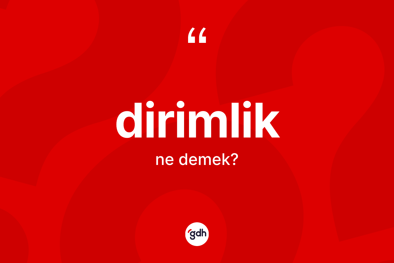 Dirimlik kelimesinin tanımı nedir? Dirimliğin TDK'ya göre anlamı nedir?