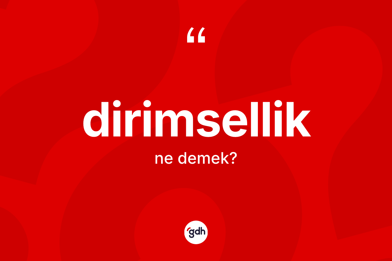 Dirimsellik kelimesi ne demek? Dirimselliğin sözlükteki anlamı nedir?