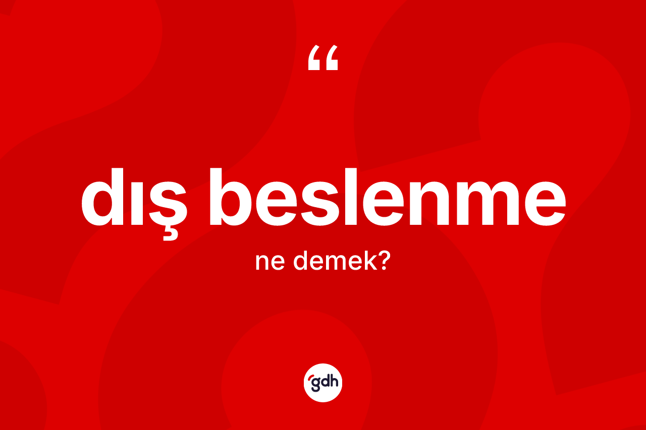 Dış beslenme kelimesinin tanımı nedir? Dış beslenme kelimesinin TDK anlamı nedir?