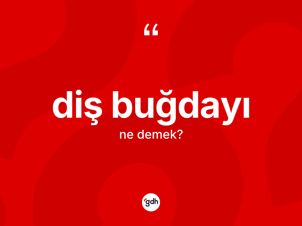 Diş buğdayı kelimesinin anlamı nedir? Diş buğdayının sözlükteki anlamı nedir?