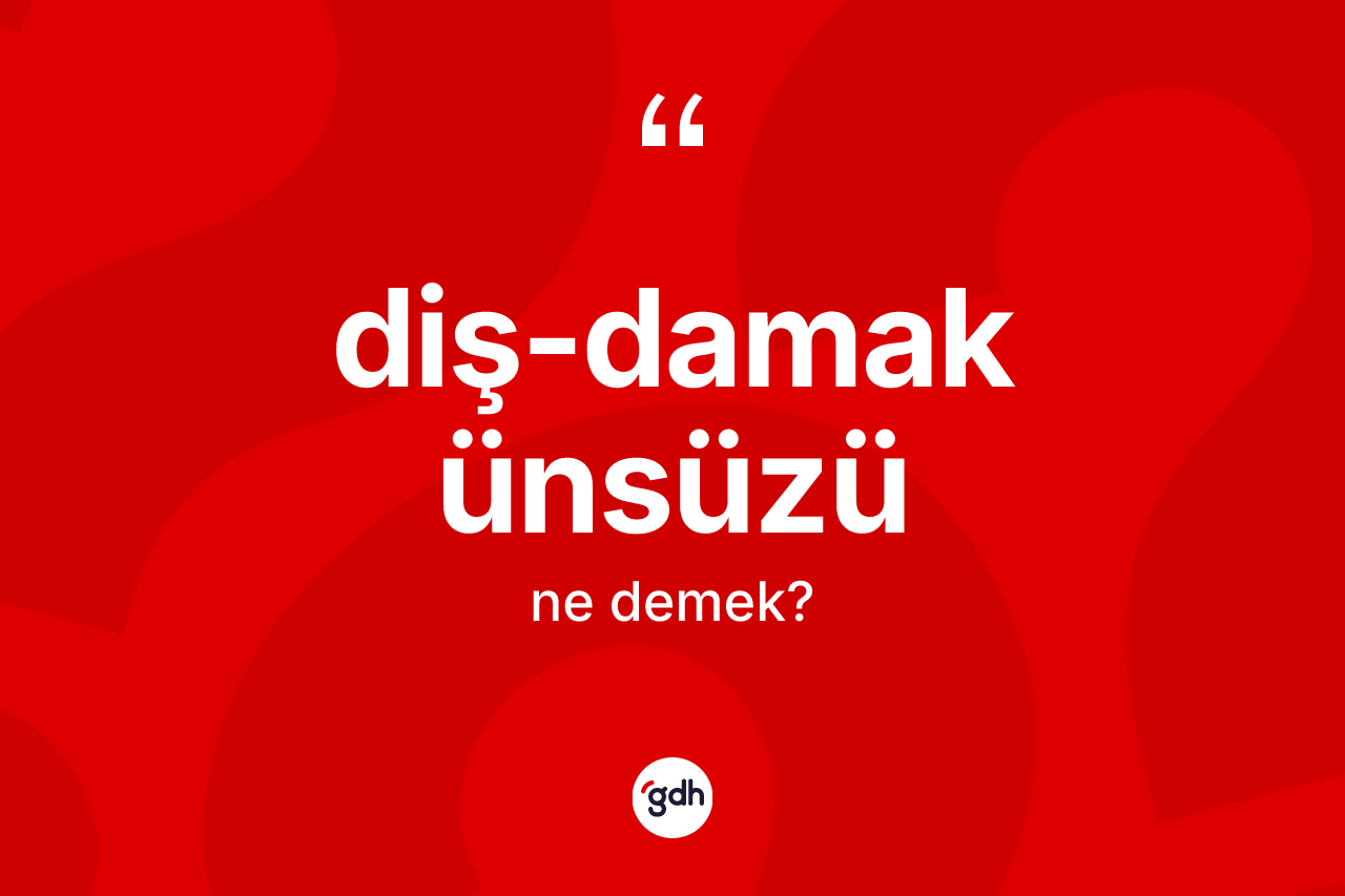 Diş-damak ünsüzü kelimesi nedir?