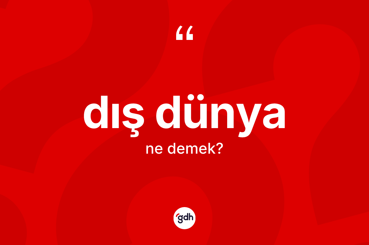 Dış dünya kelimesi ne anlama gelir? Dış dünya kelimesinin kaç farklı anlamı var?