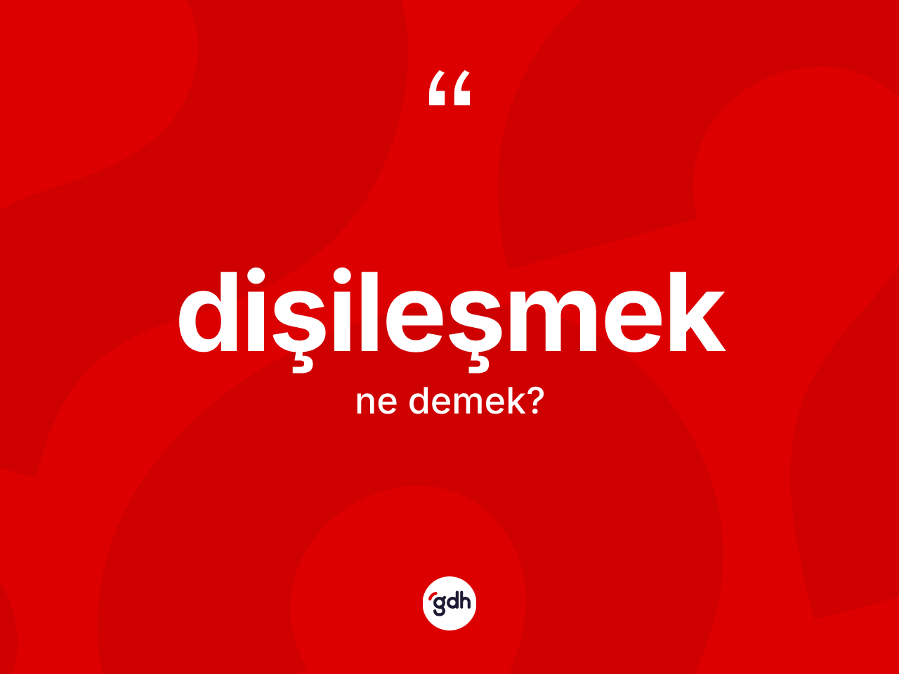 Dişileşmek kelimesinin tanımı nedir? Dişileşmeğin TDK'ya göre anlamı nedir?