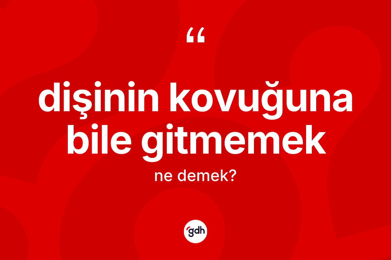Dişinin kovuğuna bile gitmemek ifadesinin tanımı nedir?
