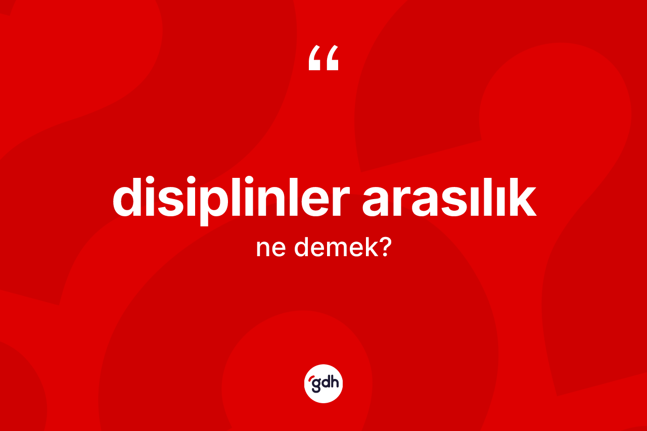 Disiplinler arasılık kelimesi ne demek? Disiplinler arasılığın kısaca tanımı nedir?