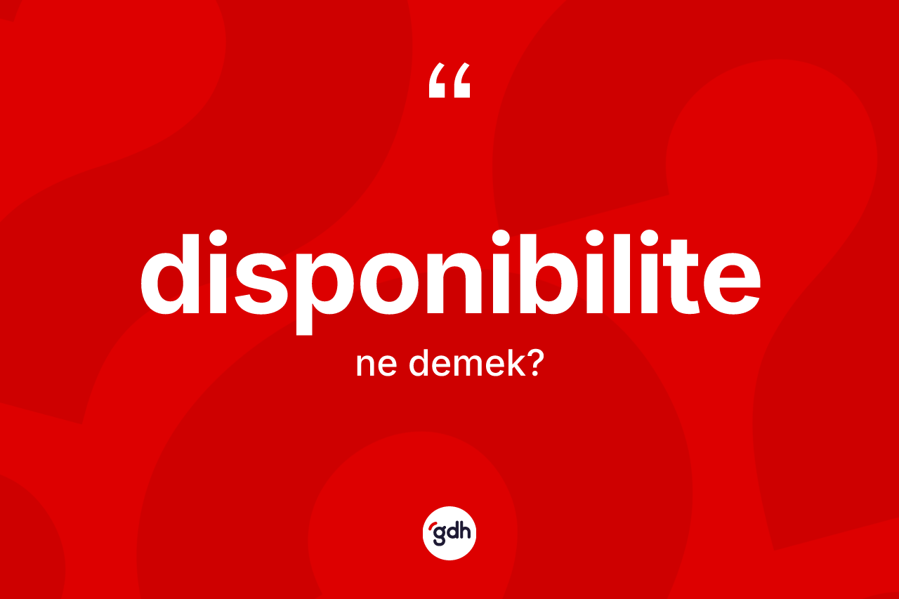 Disponibilite ne demek? Disponibilitenin TDK'ya göre anlamı nedir?