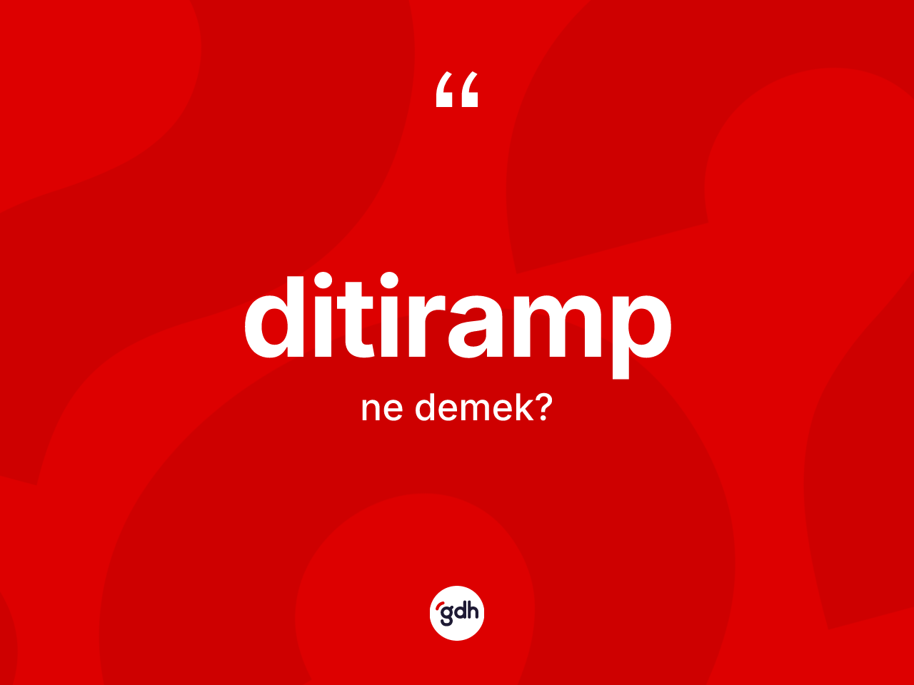 Ditiramp kelimesinin anlamı nedir? Ditirambın TDK'ya göre anlamı nedir?