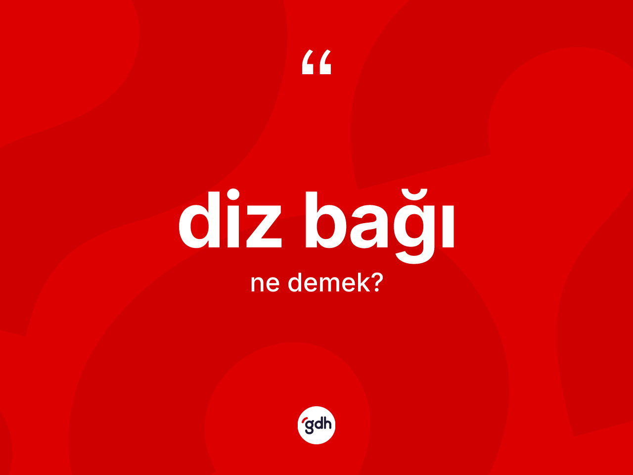 Diz bağı kelimesinin tanımı nedir? Diz bağının TDK'ya göre anlamı nedir?