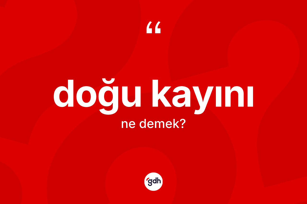 Doğu kayını kelimesinin anlamı nedir? Doğu kayını kelimesinin TDK anlamı nedir?