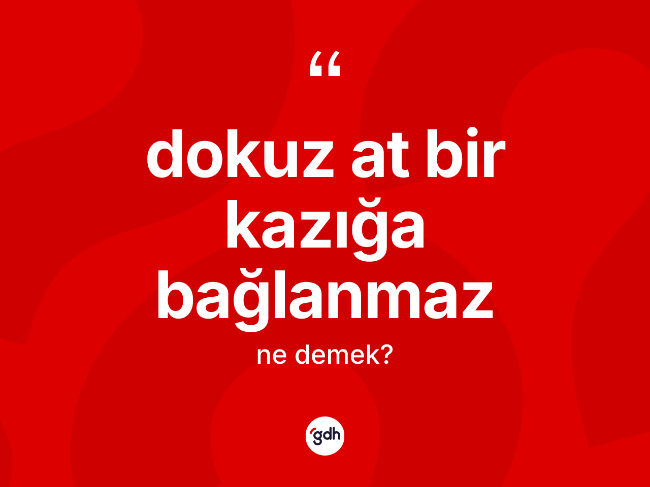 Dokuz at bir kazığa bağlanmaz ifadesi neyi anlatır? Dokuz at bir kazığa bağlanmaz sözünün TDK açıklaması nedir?