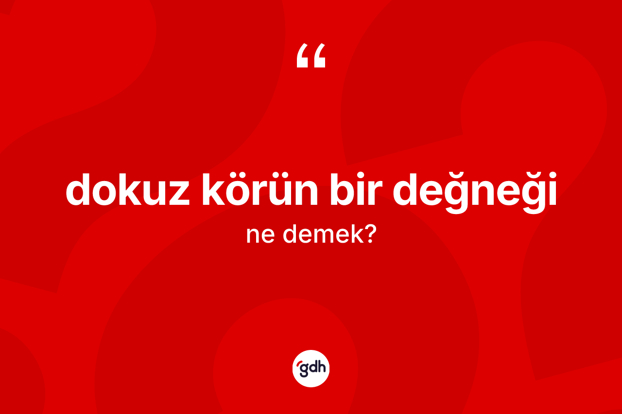 Dokuz körün bir değneği ifadesinin kısaca anlamı nedir? Dokuz körün bir değneği ifadesinin TDK anlamı nedir?