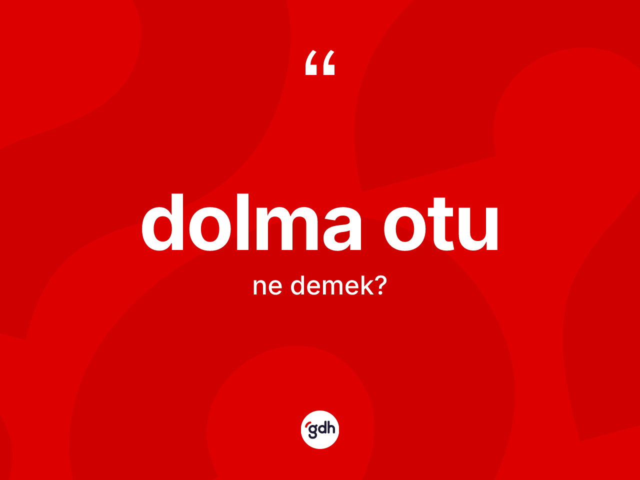 Dolma otu kelimesi ne demek? Dolma otunun TDK'ya göre anlamı nedir?