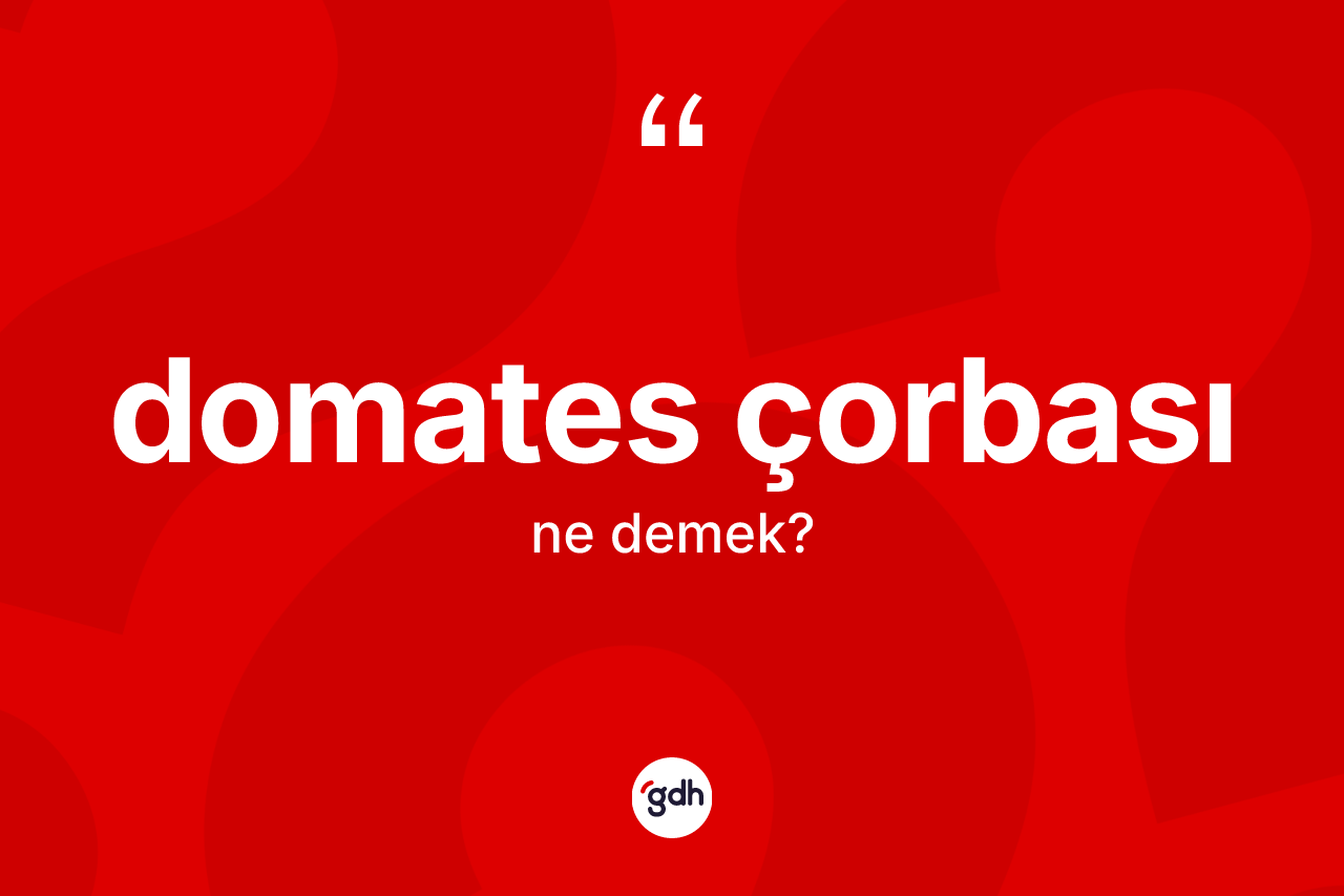 Domates çorbası kelimesi nedir? Domates çorbasının TDK'ya göre anlamı nedir?