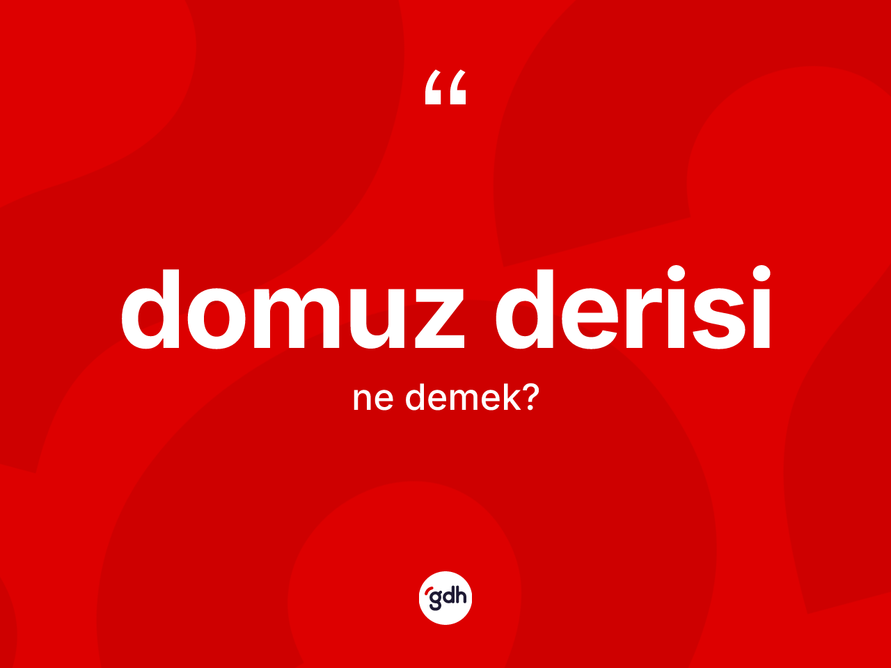 Domuz derisi kelimesinin sözlükteki tanımı nedir? Domuz derisi kelimesinin TDK'ya göre açıklaması nedir?