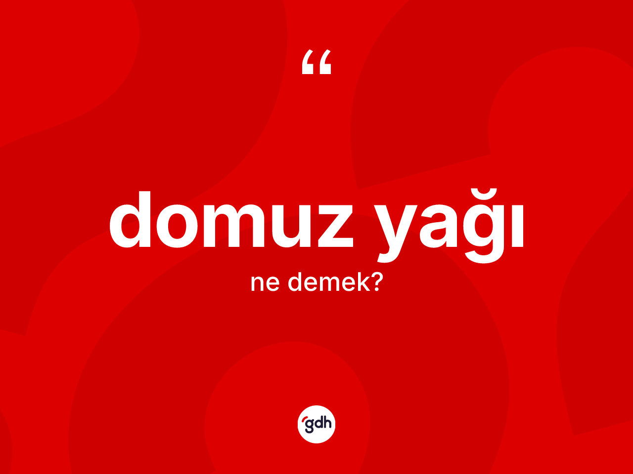 Domuz yağı kelimesi ne demek? Domuz yağının halk arasındaki kullanımı nasıldır?
