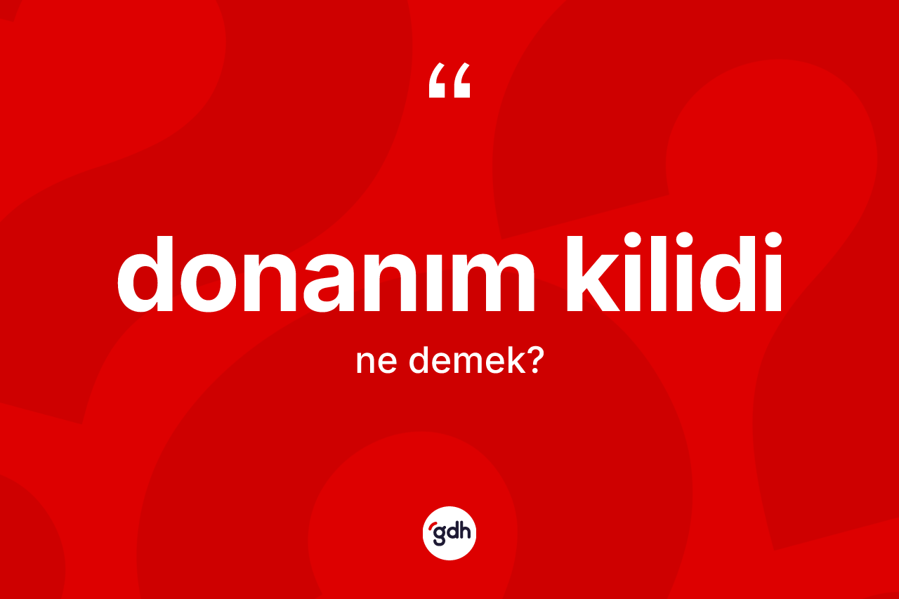 Donanım kilidi nedir? Donanım kilidi kelimesinin TDK'ya göre açıklaması nedir?