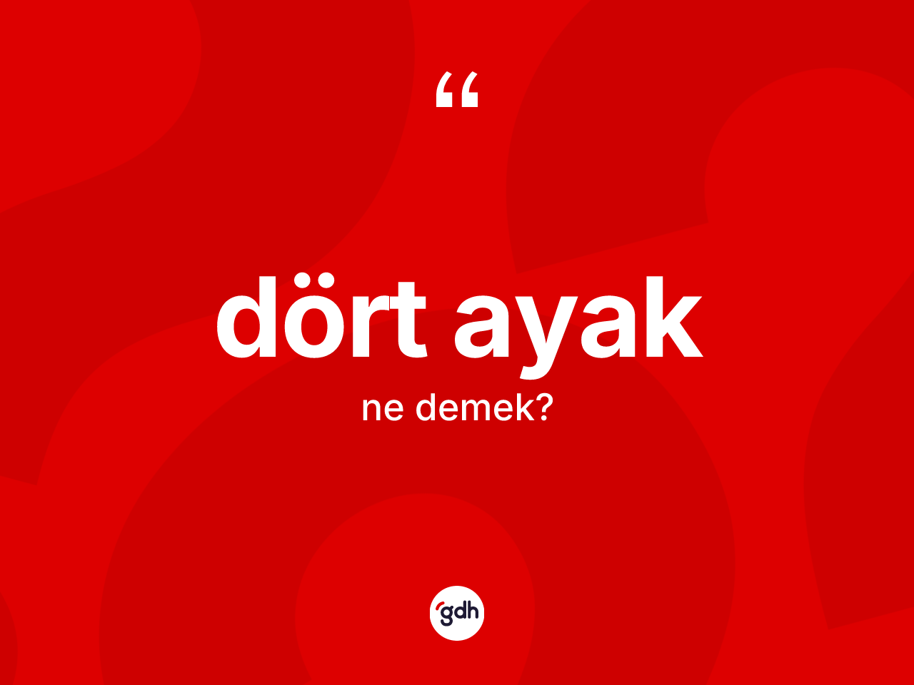 Dört ayak ne anlama gelir? Dört ayak kelimesinin TDK anlamı nedir?