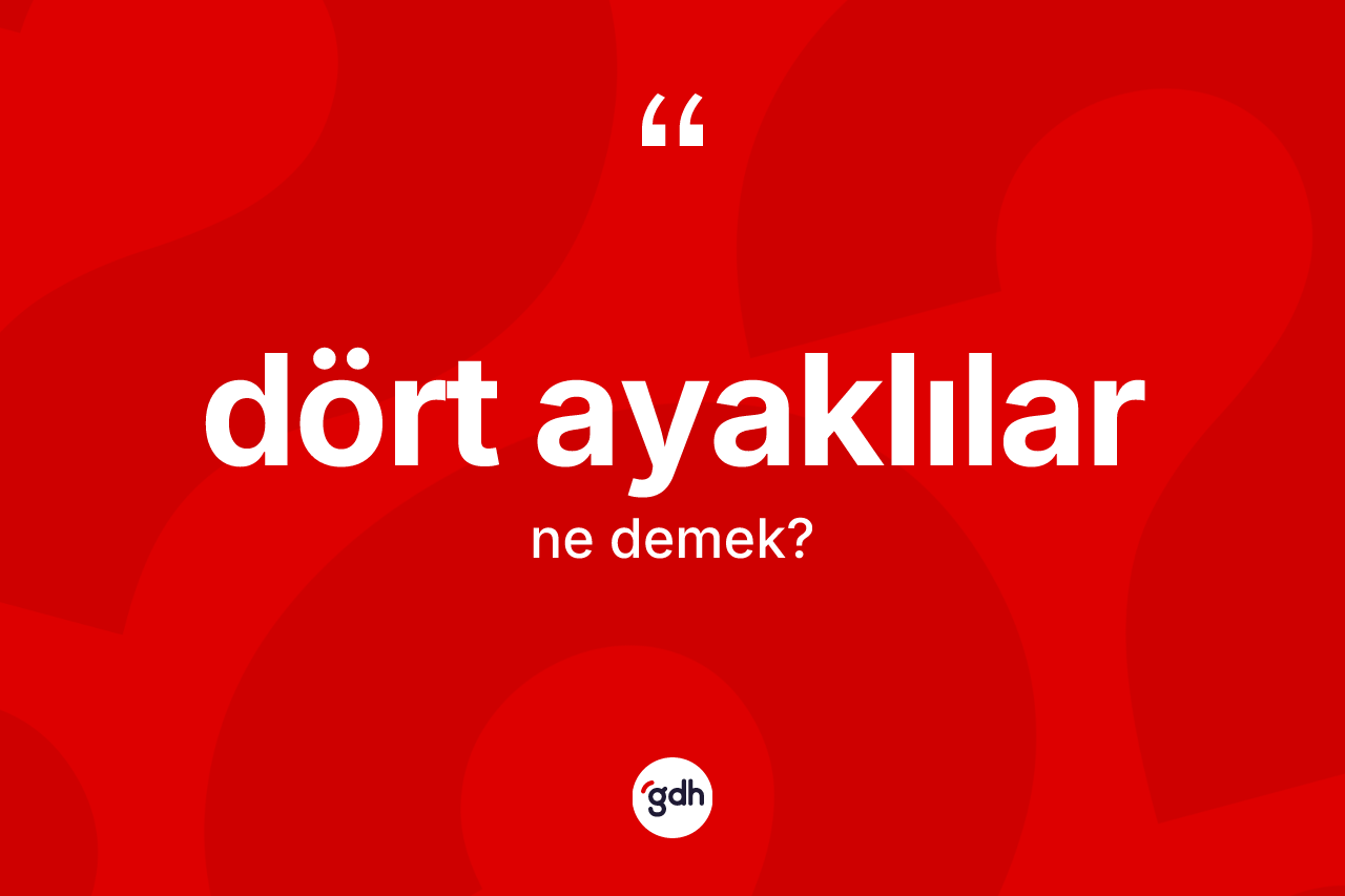 Dört ayaklılar kelimesinin anlamı nedir? Dört ayaklılar kelimesinin TDK'ya göre açıklaması nedir?