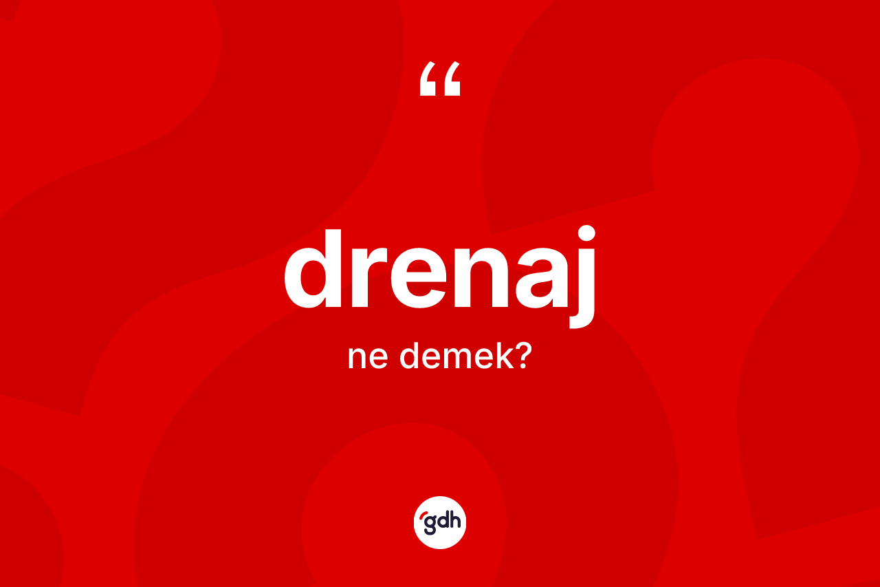 Drenaj ne demek?