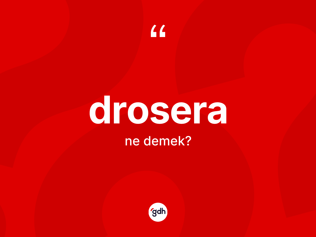 Drosera ne anlama gelir? Droseranın TDK'ya göre anlamı nedir?
