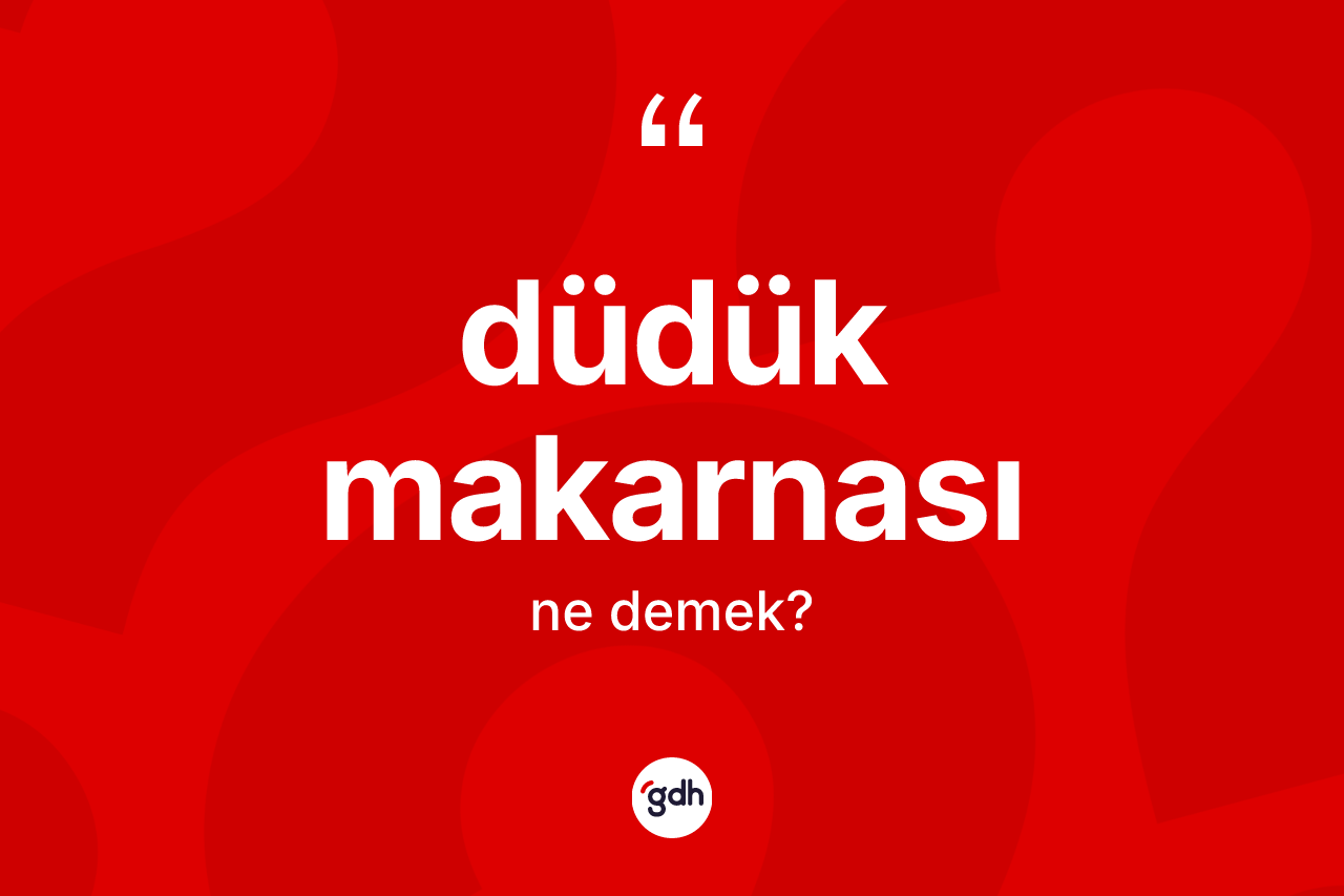 Düdük makarnası kelimesinin anlamı nedir? Düdük makarnasının halk arasındaki kullanımı nasıldır?