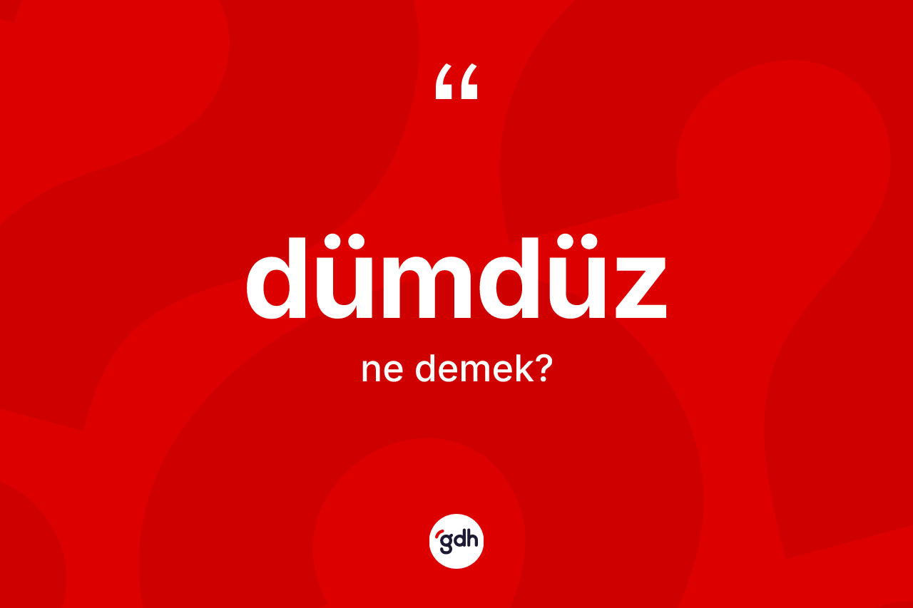 Dümdüz kelimesinin anlamı nedir? Dümdüzün halk arasındaki kullanımı nasıldır?