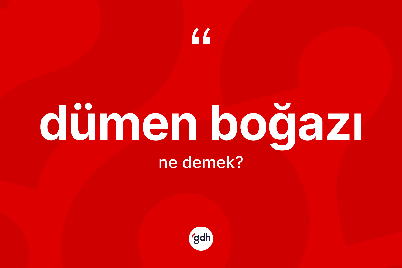 Dümen boğazı kelimesinin anlamı nedir? Dümen boğazının TDK'ya göre anlamı nedir?