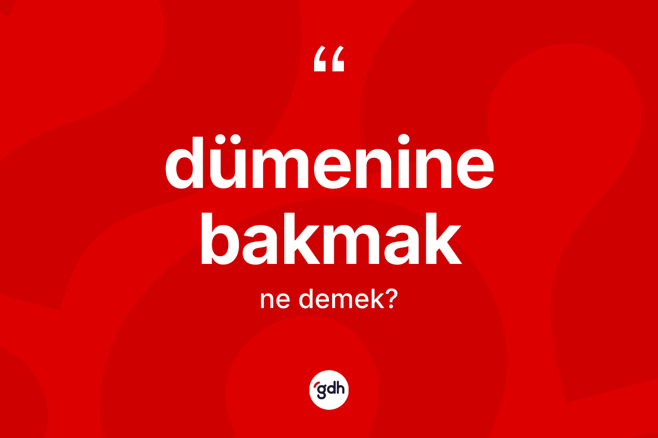 Dümenine bakmak ne anlama gelir?