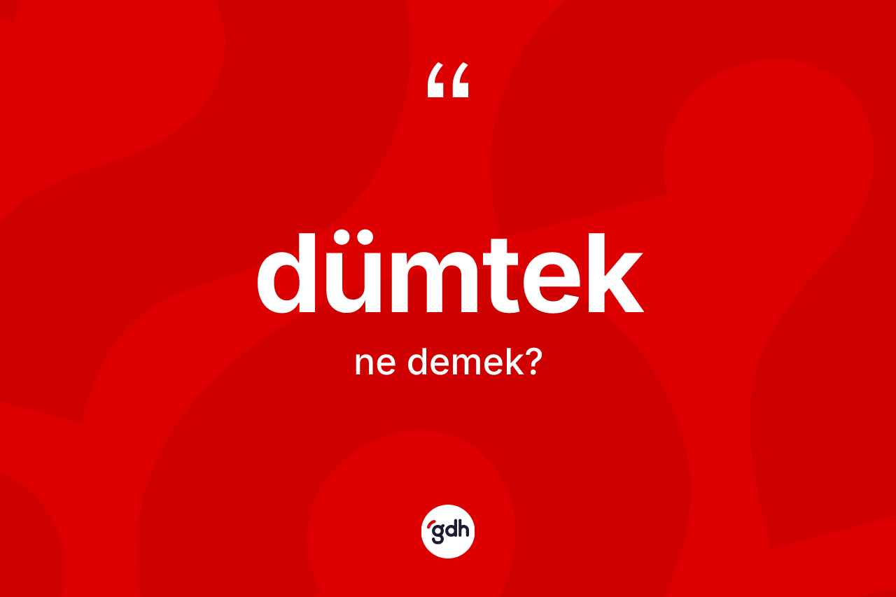 Dümtek kelimesinin anlamı nedir? Dümteğin TDK'ya göre anlamı nedir?