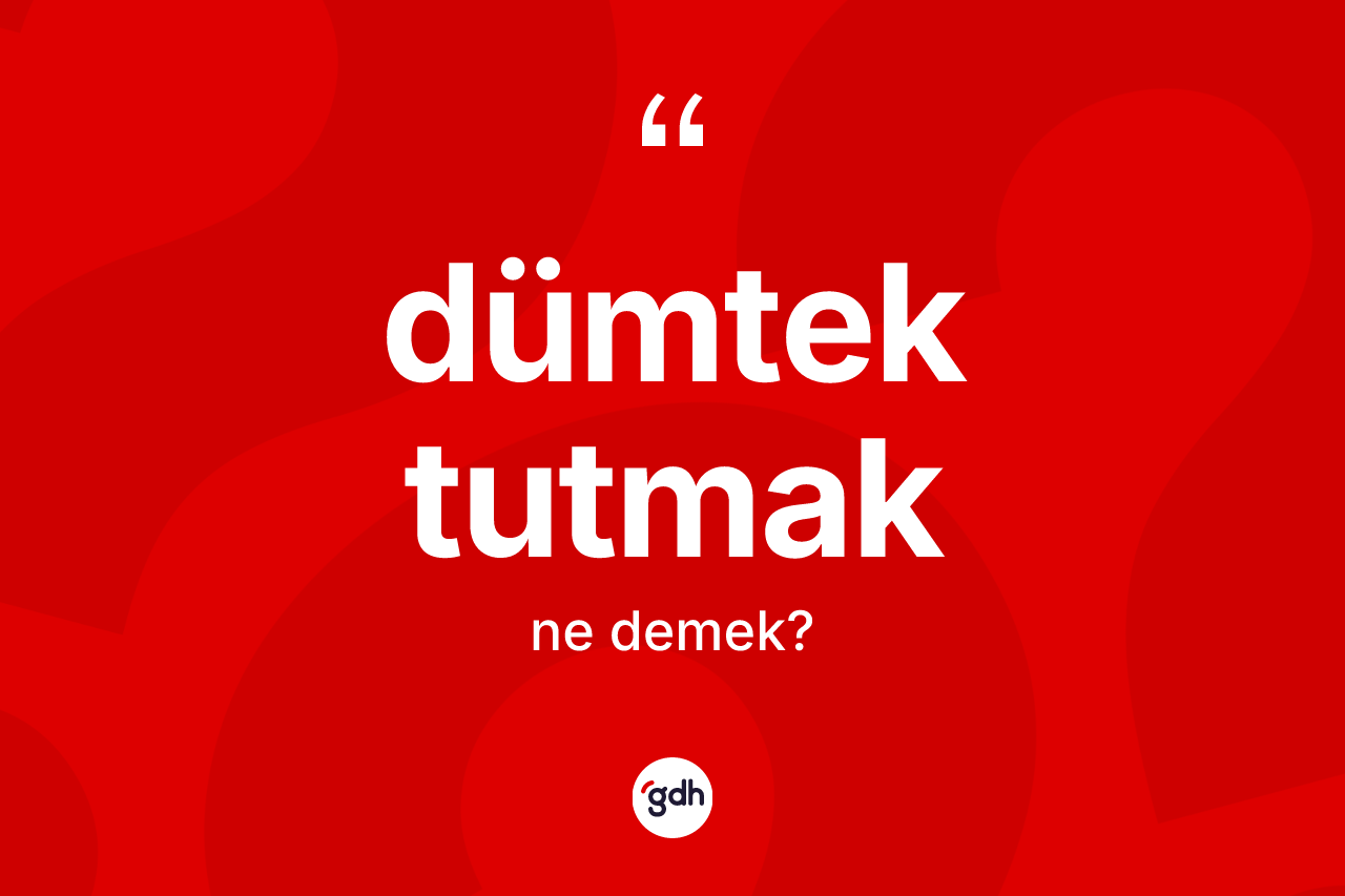 Dümtek tutmak ifadesinin tanımı nedir? Dümtek tutmak ifadesinin TDK'ya göre açıklaması nedir?
