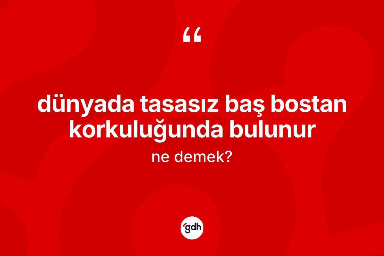 Dünyada tasasız baş bostan korkuluğunda bulunur nedir? Dünyada tasasız baş bostan korkuluğunda bulunur sözü nerede kullanılır?
