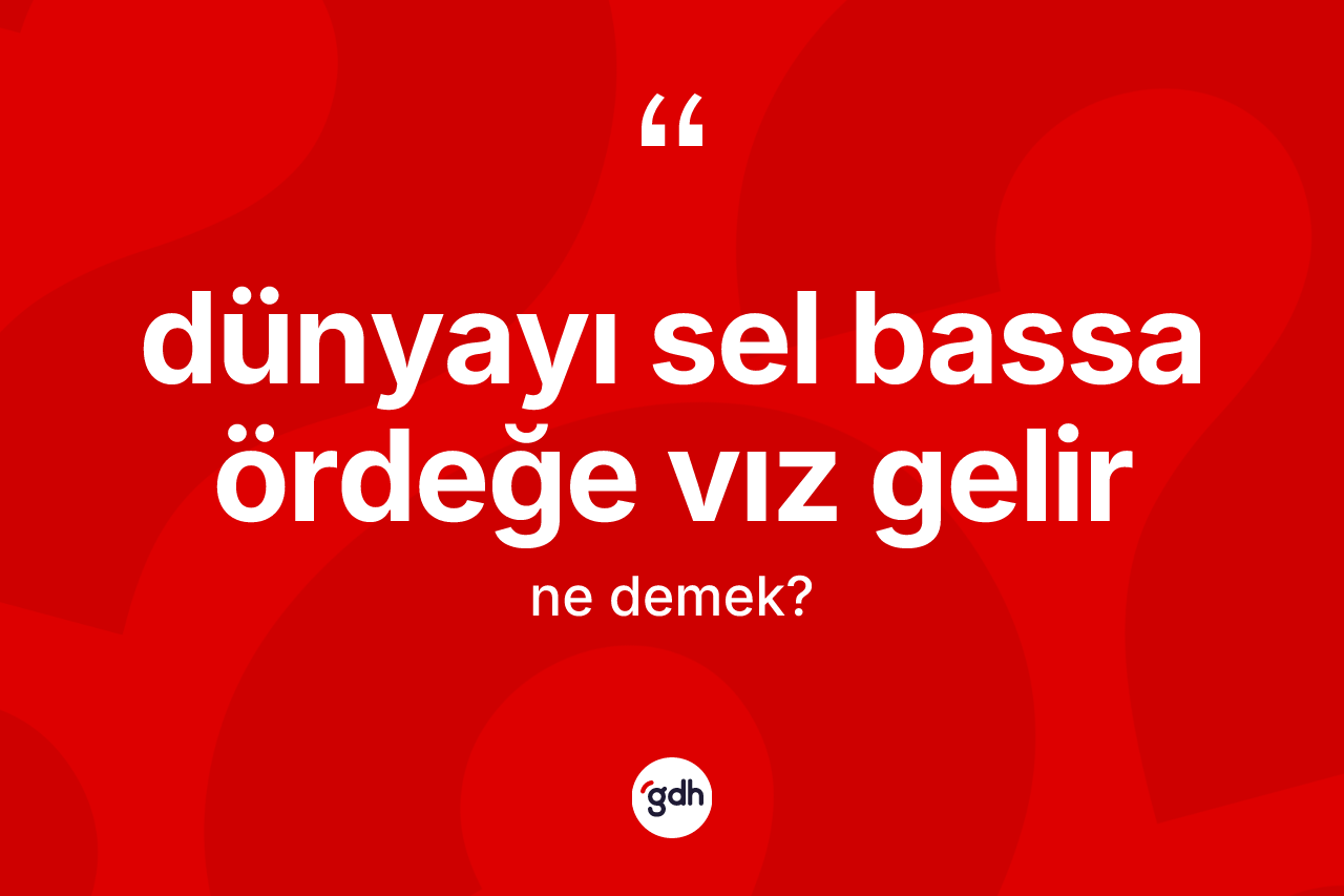 Dünyayı sel bassa ördeğe vız gelir ifadesinin tanımı nedir?