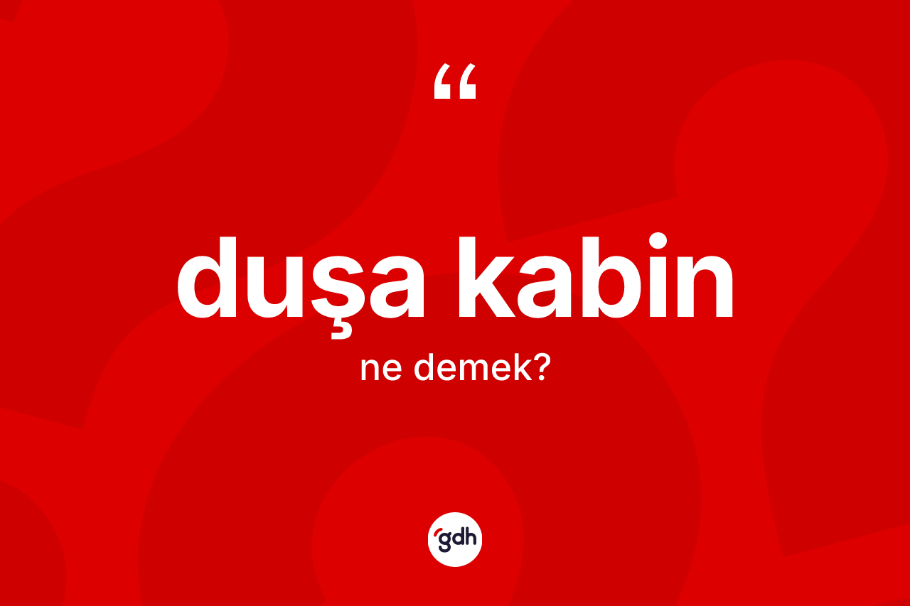 Duşa kabin ne anlama gelir? Duşa kabinin TDK'ya göre anlamı nedir?