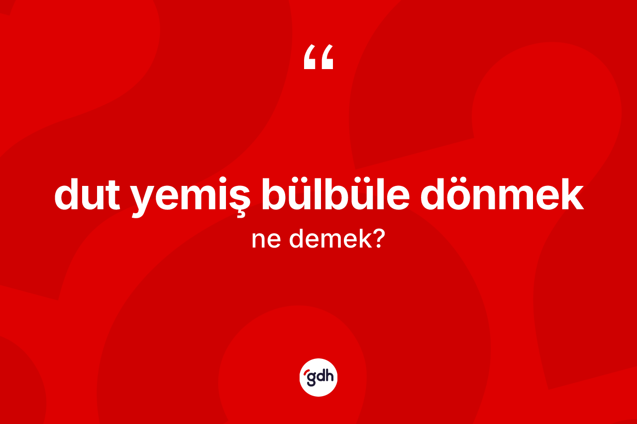 Dut yemiş bülbüle dönmek ne demek? Dut yemiş bülbüle dönmek ifadesinin özellikleri nelerdir?