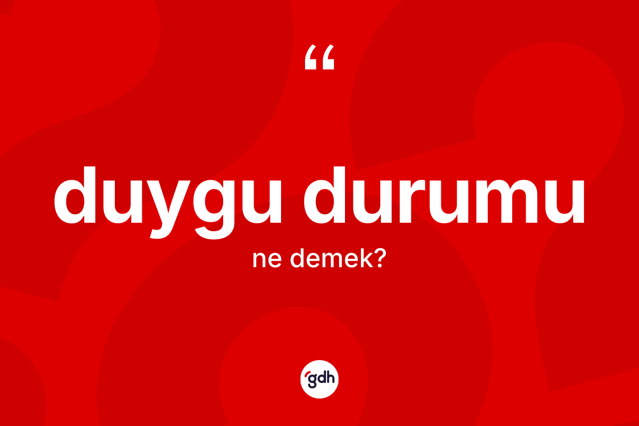 Duygu durumu kelimesinin tanımı nedir?