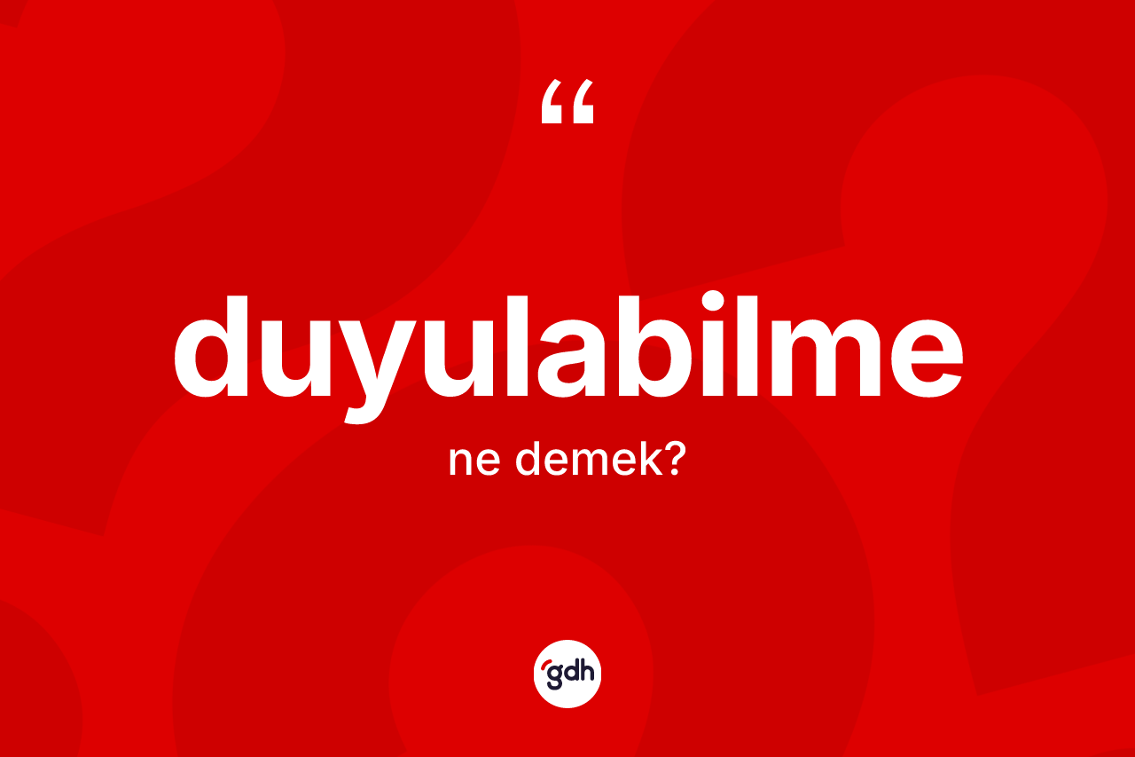 Duyulabilme ne anlama gelir?