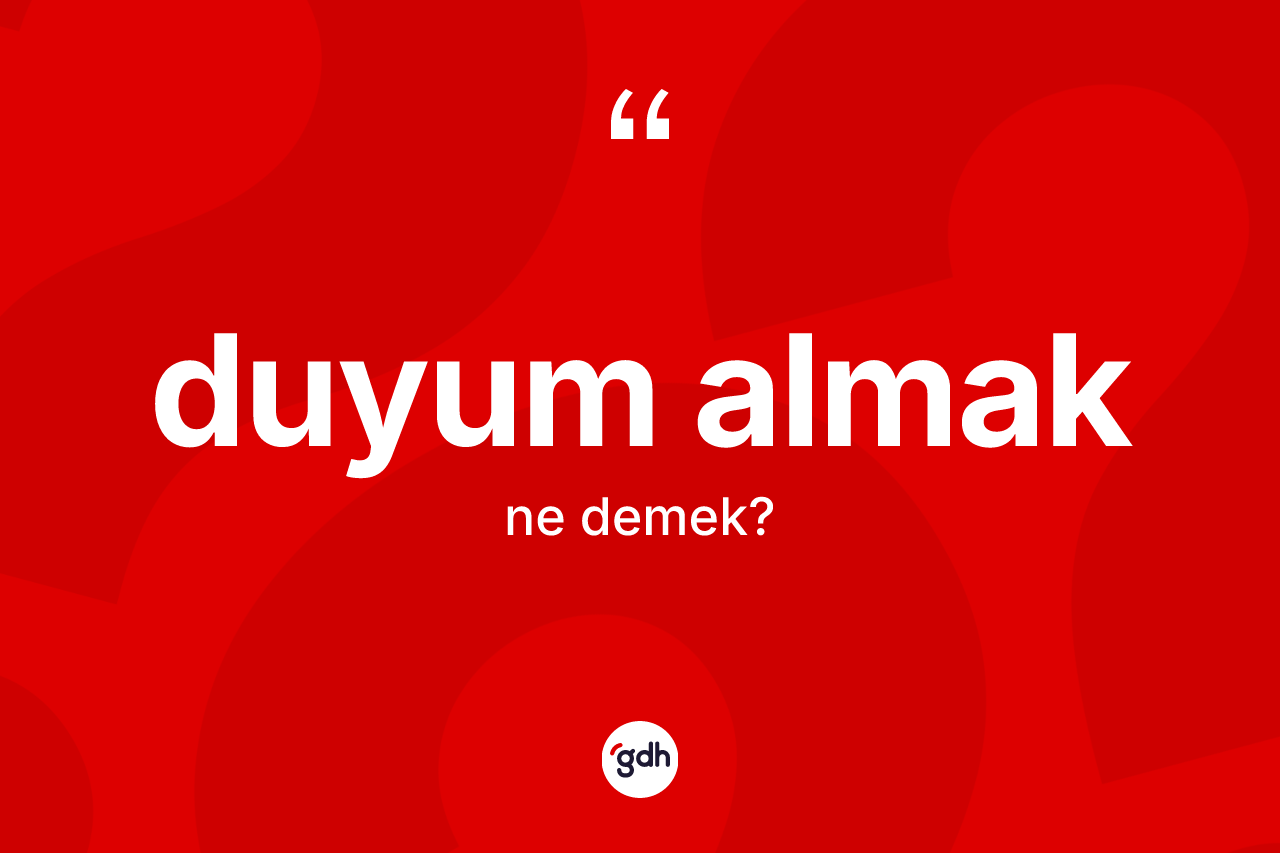 Duyum almak ifadesi ne demek? Duyum almak ifadesinin kaç farklı anlamı var?