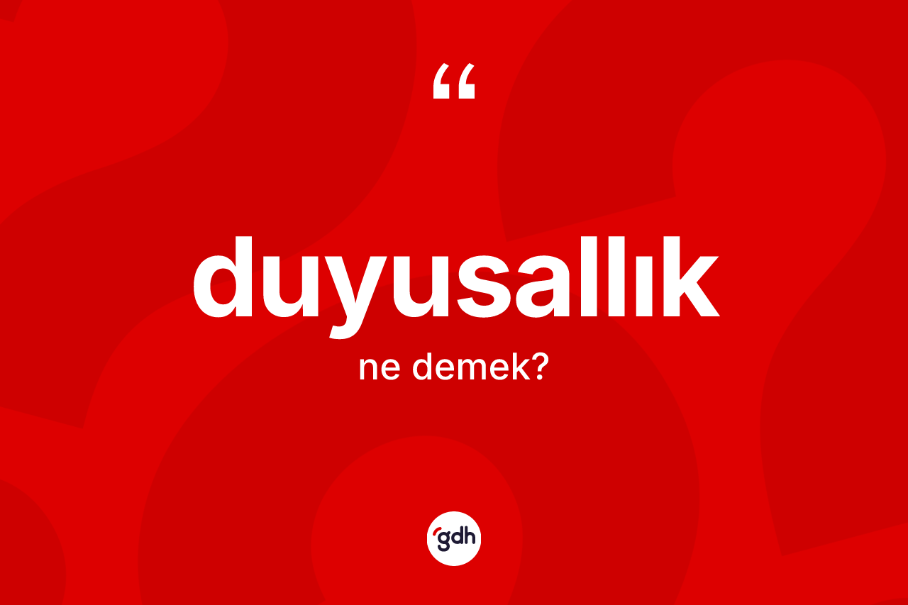 Duyusallık kelimesinin anlamı nedir? Duyusallık kelimesinin TDK'ya göre açıklaması nedir?