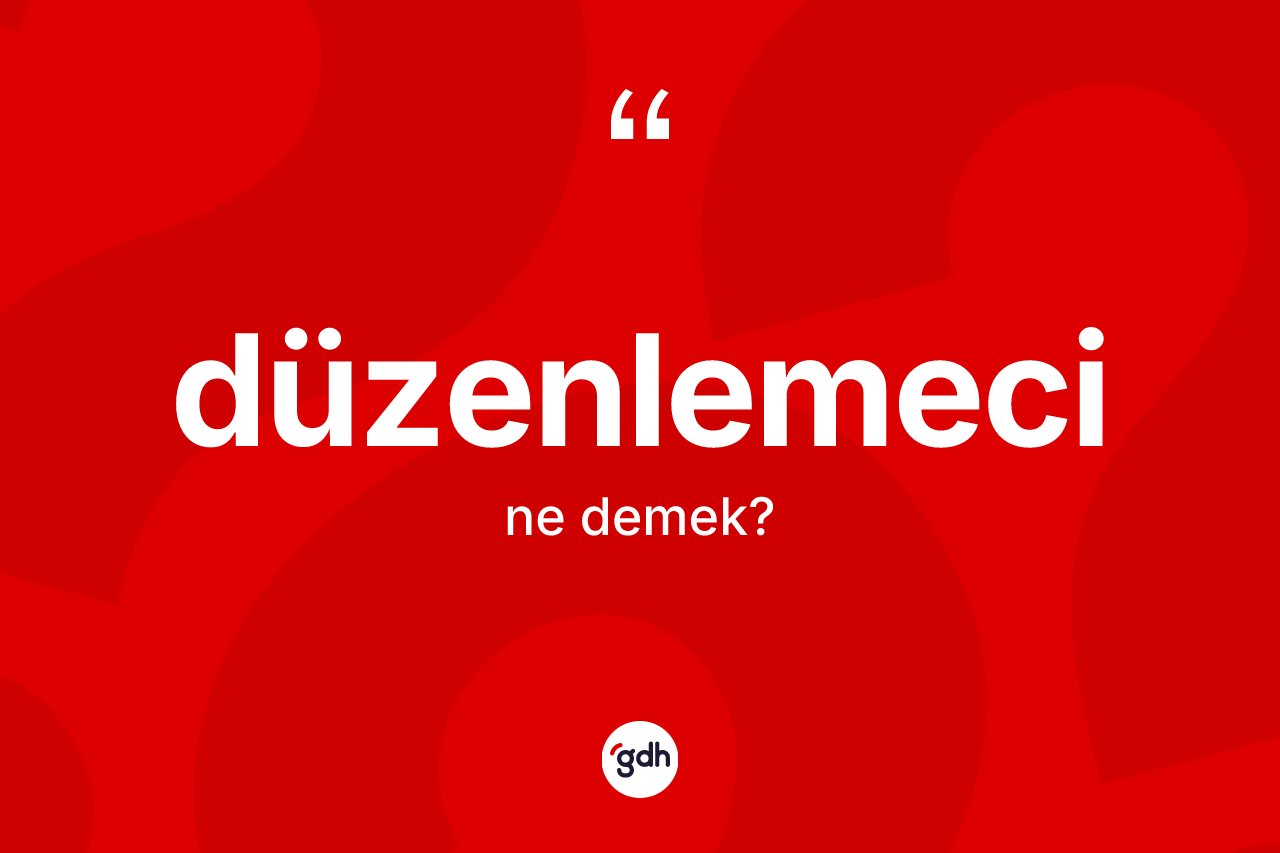 Düzenlemeci kelimesi ne demek?
