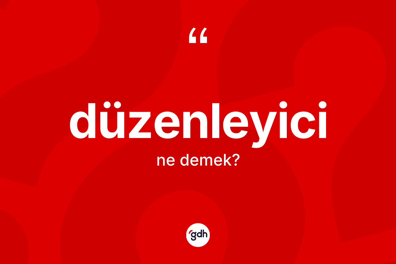 Düzenleyici kelimesinin anlamı nedir?