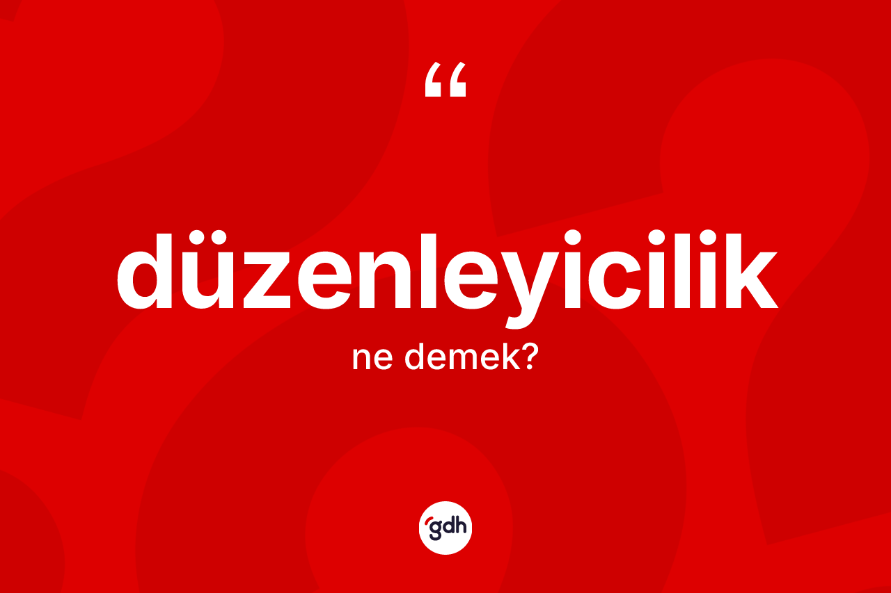 Düzenleyicilik kelimesinin anlamı nedir? Düzenleyiciliğin TDK'ya göre anlamı nedir?